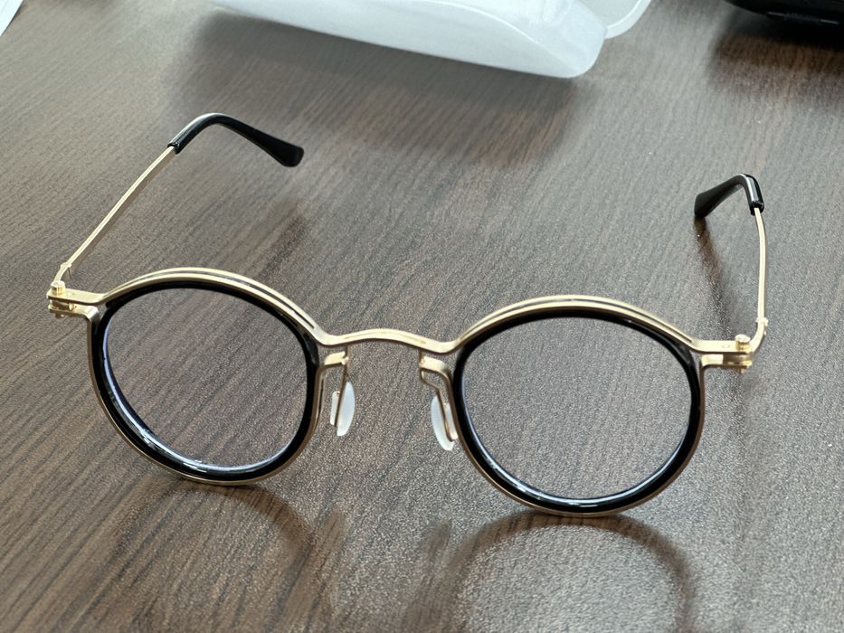 Rama ocelari retro ,unisex auriu/negru