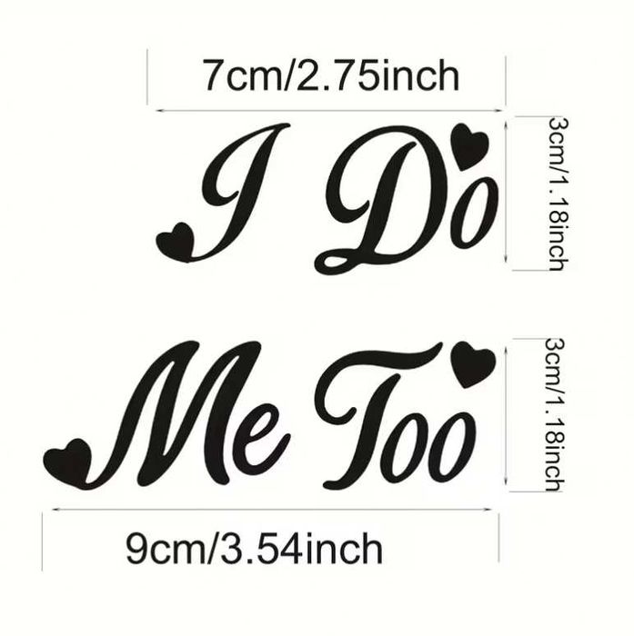 Бели сватбени булченски стикер надпис за обувки фотосесия I do Me too