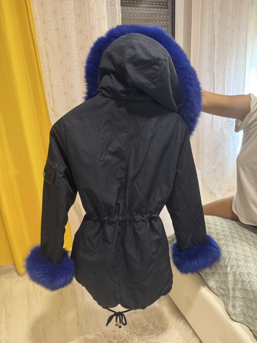 Зимно яке с пух от естествена кожа