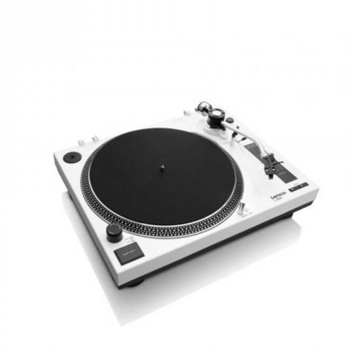 Pickup Lenco L3808, alb, doză Audiotechnica