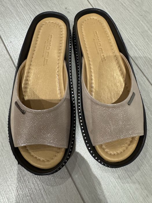 Новые шлепки кожа  37