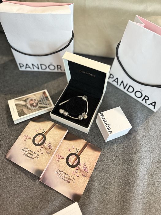 Гривна Pandora оригинална + талисмани