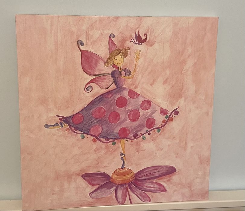 Tablou canvas copii fluture balerina printesa butterly 50x50 cm