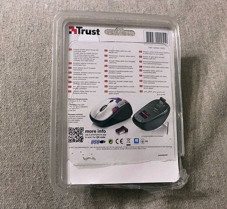 Mouse Trust Yvi, Wireless, USB, Bird