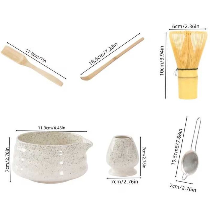 Сет за японски чай матча Matcha 6 броя комплект -  7 цвята