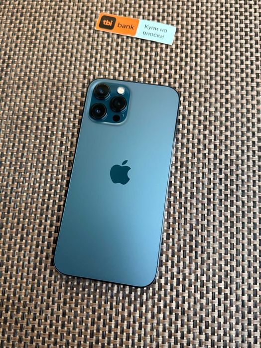 КАТО НОВ! iphone 12 pro max *Лизинг от 19лв/мес pacific blue син 128gb