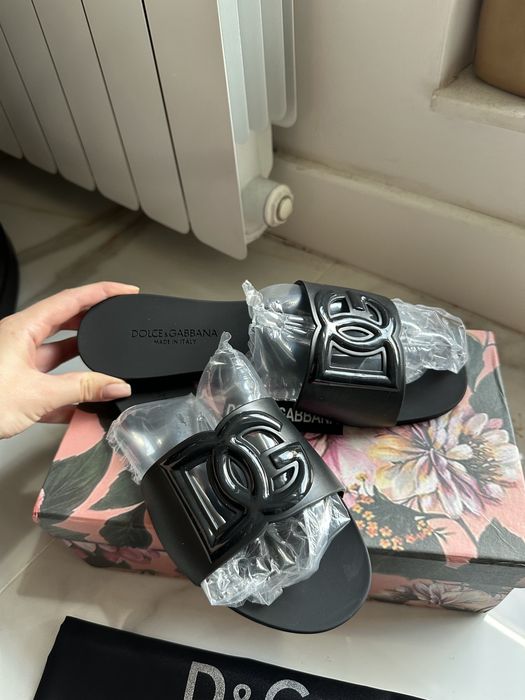 Плажни черни дамски чехли сандали Dolce and Gabbana - 39  38 номер