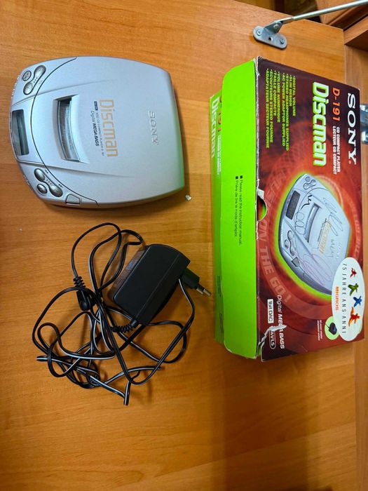Sony Discman D-191 – CD Player Portabil Vintage – Cutie Originală + Alimentator