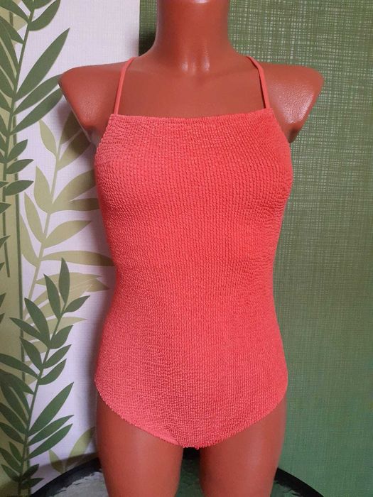 Costum de baie întreg, marimea M, culoare portocaliu neon, Calzedonia