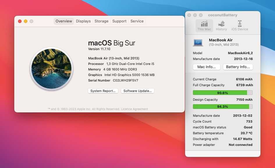 Macbook Air 13" i5, 4 GB Ram, SSD 256 GB, taste luminate