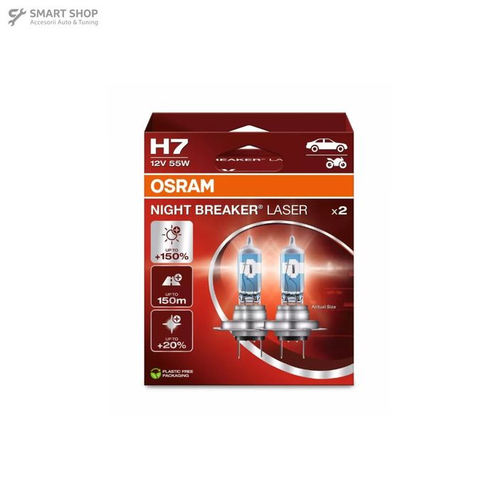 OSRAM NIGHT BREAKER LASER H7 Becuri Auto-Moto Halogen 64210NL-2HB H7 12V 55W (2 becuri)