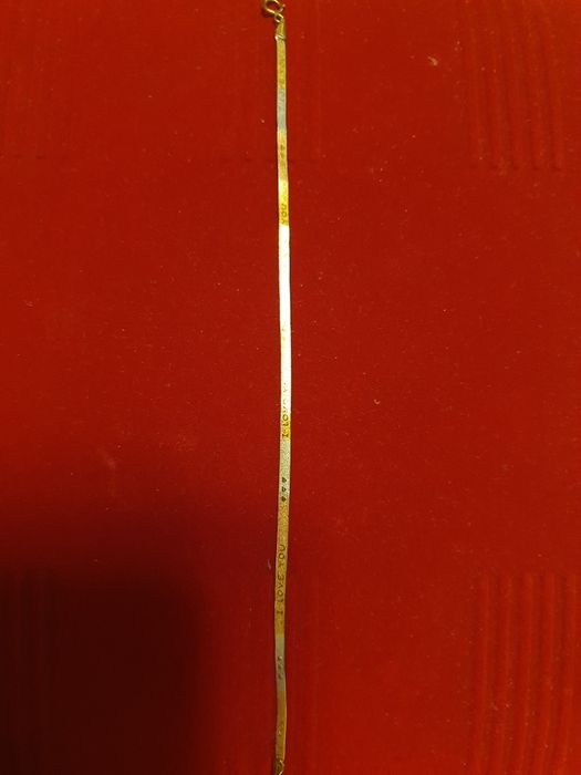 Brățară fină de aur 18 k, in 3 culori, cu inimi și mesaj I love you