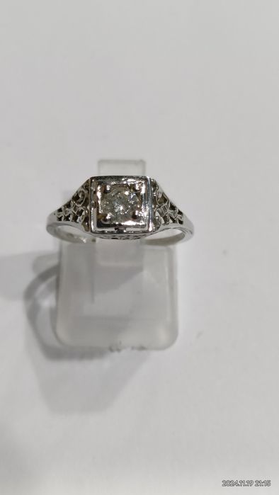 Vind inel din aur 14kt cu diamant 0, 30ct