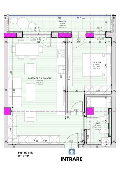 Apartament 2 camere la cheie 50 mp etaj 1 intabulat predare imediata