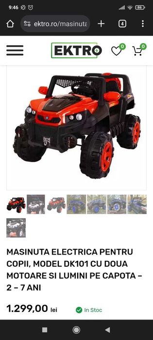 De vânzare mașinuță electrică pentru copiii