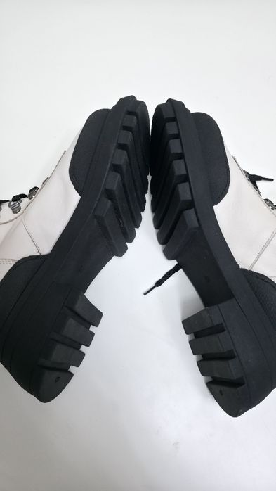 Ghete Combat femei Luca di Gioia albe din piele, marimea 38