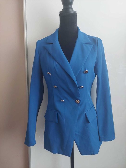 Jacheta de primavara office albastru regal/ sacou