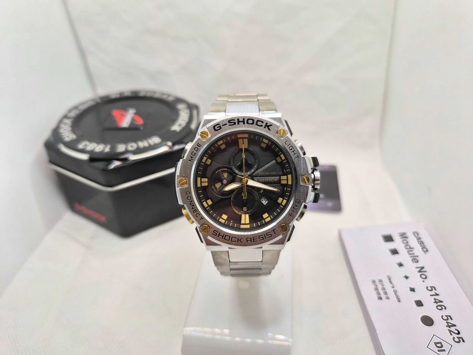 Ceas Sport Barbati Casio g shock GST B100d full metal , SILVER- BLACK-GOLD  Nou.Garantie 2ani