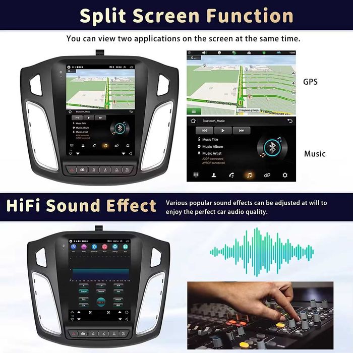 Мултимедия Двоен дин Навигация за Ford Focus 9.7 инча Android DIN Форд