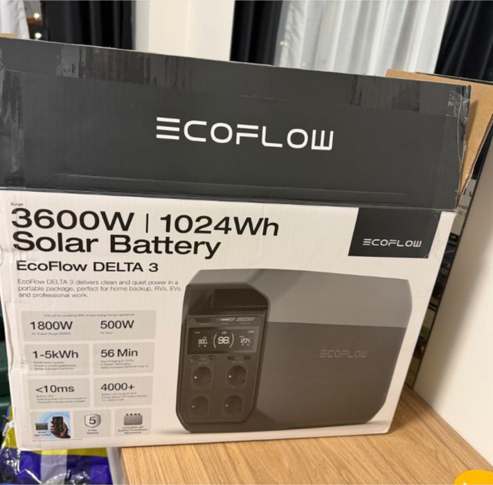EcoFlow DELTA 3 – 3600W / 1024Wh – Чисто нова преносима електростанция