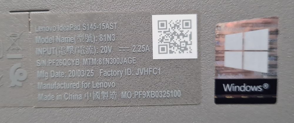 Лаптоп Lenovo IdeaPad S145-15AST 81N3 Metal Inox