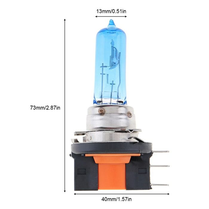 Becuri H15 (lumină Alb-Rece) 12V/55Watti-5500k