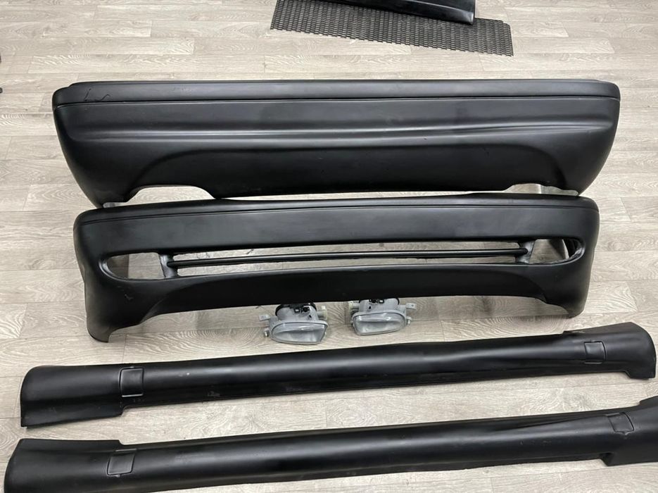 Мерседес 202 передний и задний бампер пороги фара никель