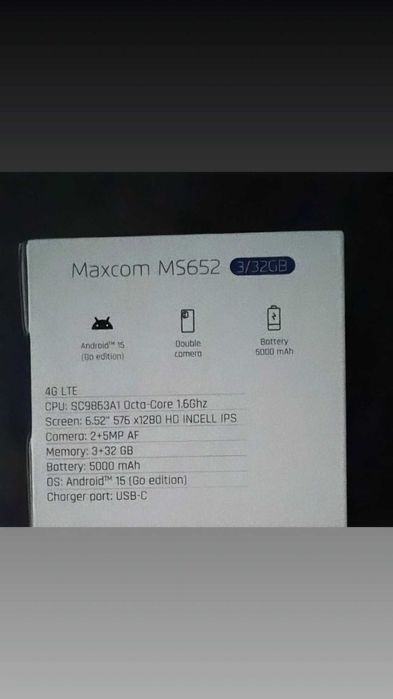Nou !Telefon Maxcom MS652 3GB RAM 32GB 4G Android 15