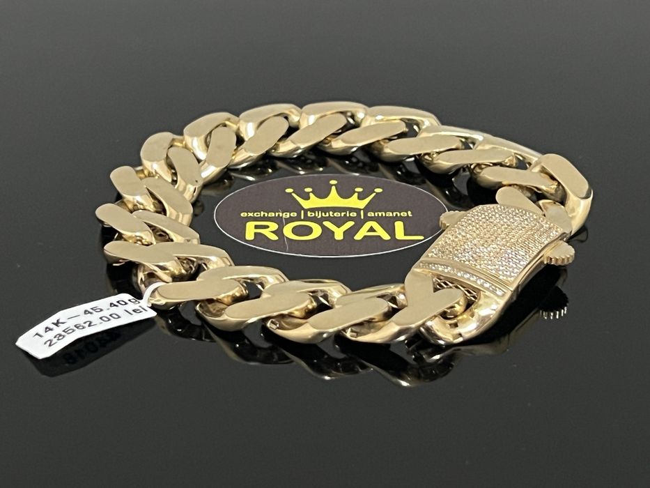 Bijuteria Royal CB : Bratara cuban monaco aur 14K 585  45,40 grame