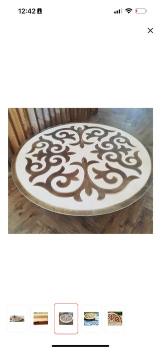 Стол казахски из фанеры и бруса с арнаментом