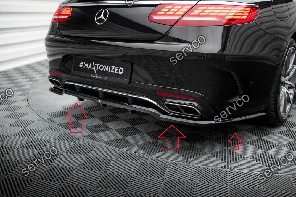Pachet Set Splitter Exterior Lip Prelungiri Body kit tuning Mercedes S Class Coupe AMG-Line C217 Facelift 2017-2020 v7 - Maxton Design