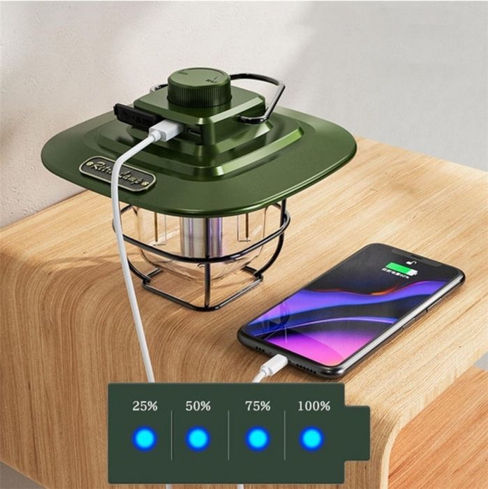 Lampa reincarcabila retro/felinar pentru camping pescuit