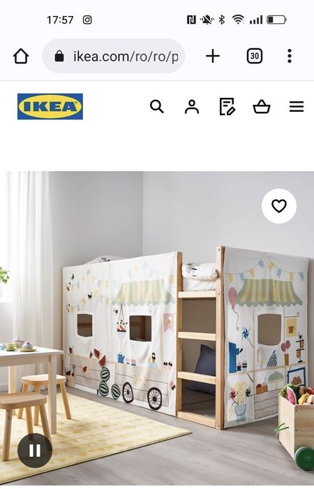 Vand pat de copii KURA Ikea