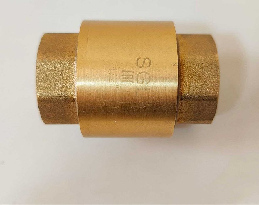 Клапан обратный латунный DN 15 PN10 м-м пруж/пл.шток (Россия)