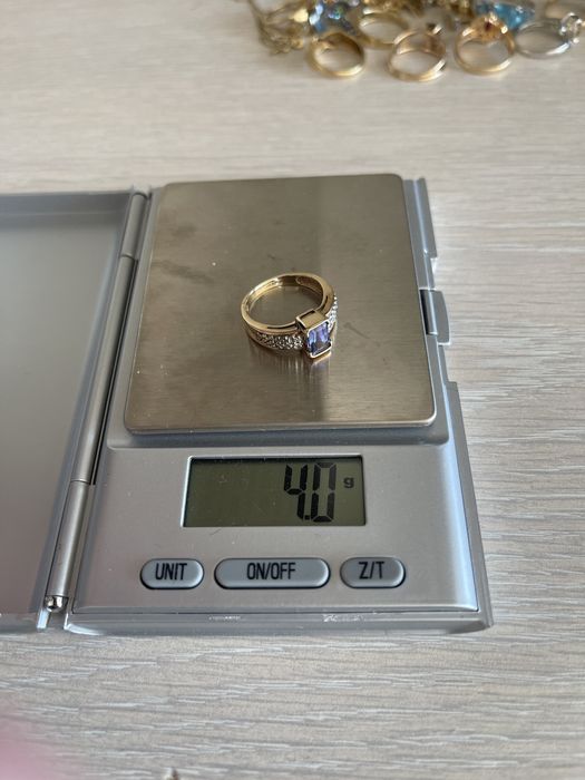 Inel aur galben 14k cu tanzanit