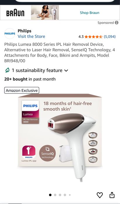 Philips Lumea IPL hair removal, EXTRA FULL accesorii, sigilat