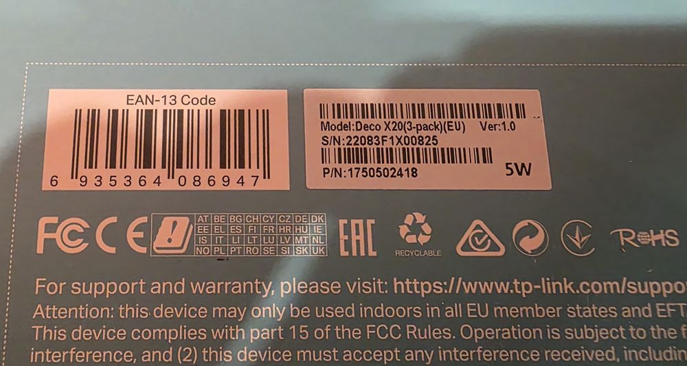 Wi-Fi 6 MESH система DECO X20 (3-pack)