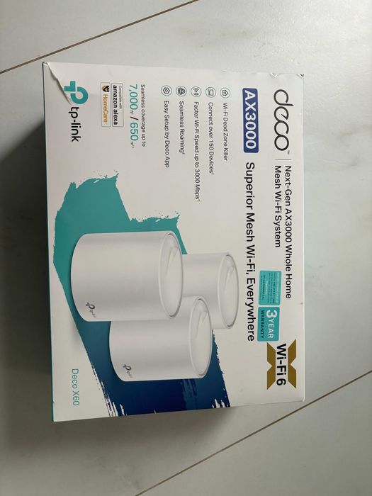 Sistem Mesh TP-Link Deco X60 (3-pack) Wi-Fi 6 Dual-Band Gigabit AX3000
