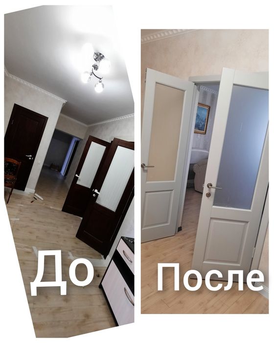Покраска дверей на месте