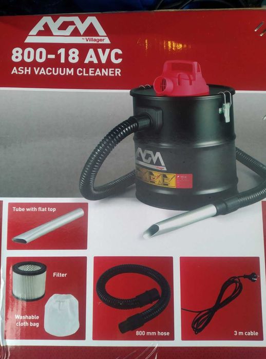Прахосмукачка за пепел, камини, печки и едри отпадъци 18 л., AGM 800W
