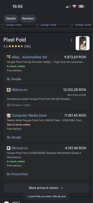Google Pixel Fold Dual Sim 5G Porcelain 256GB