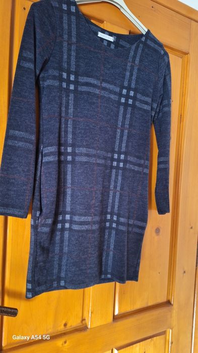 Синя туника с джобове