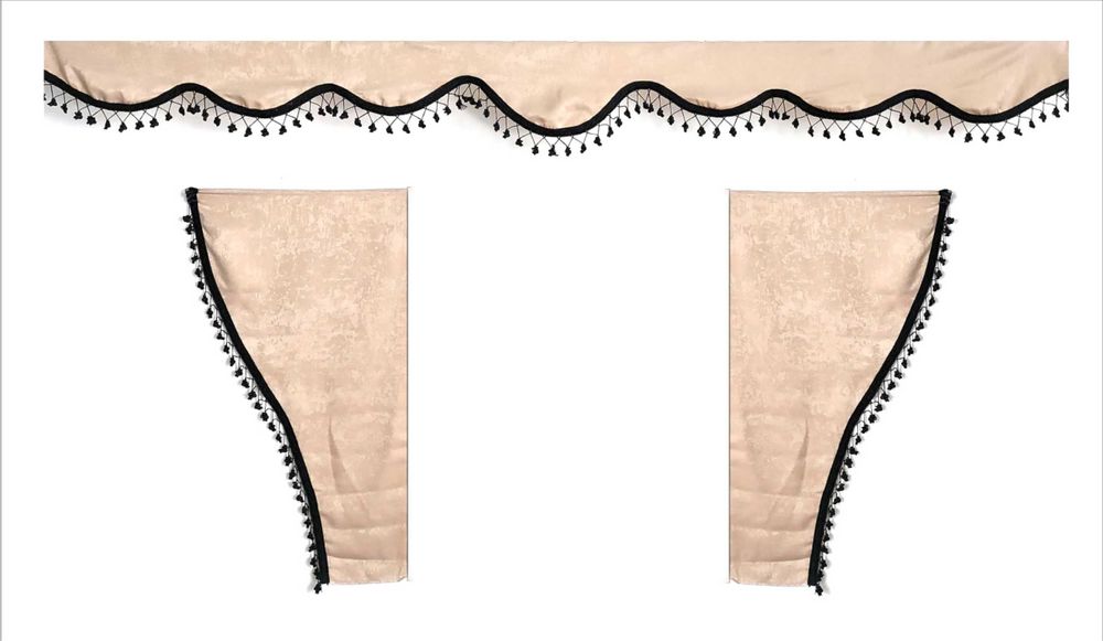 Комплект бежови пердета за камиони(две странични и едно челно)