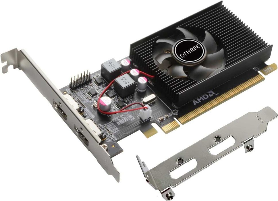 Placa video GPU QTHREE Radeon HD 6570 profil redus,HDMI dual,1GB GDDR3 64 biți,desktop PC,PCI-Express X16 computer