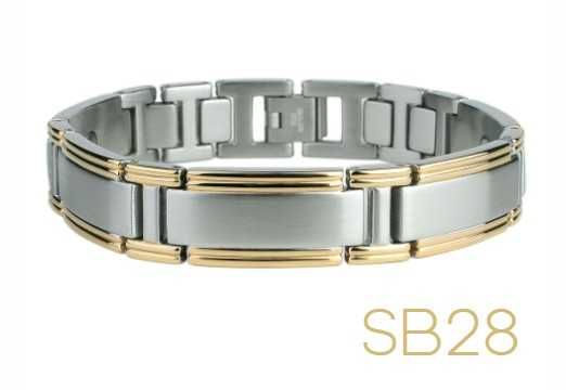 Стилна мъжка гривна с магнити, германий, турмалин и инфраред