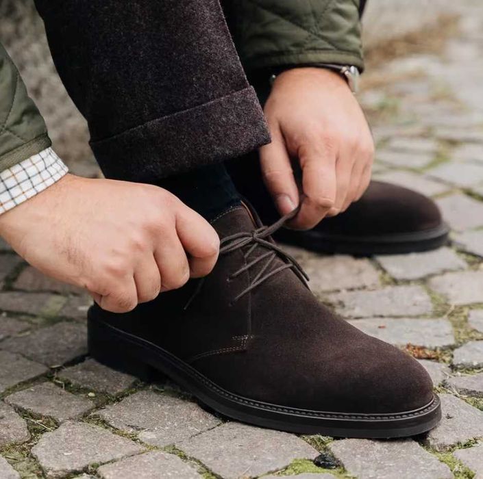 Ghete lace up chukka 43 39 40 Old Signature NOI piele naturala suede
