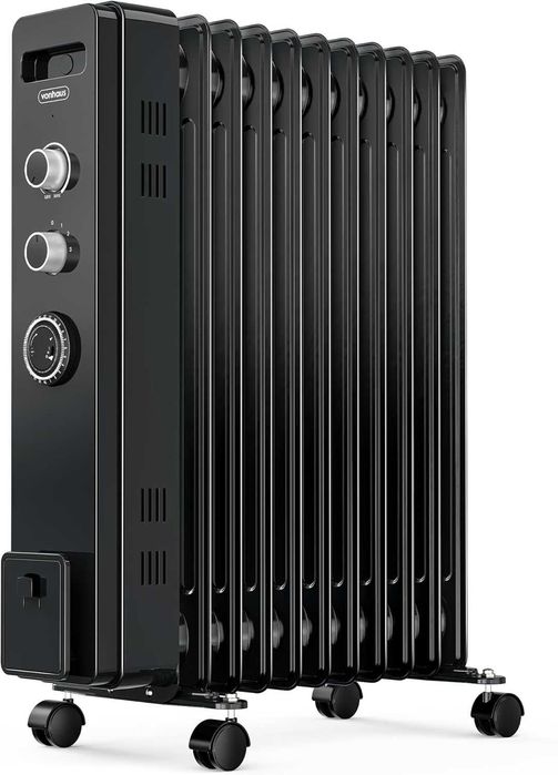 Radiator electric cu ulei VonHaus, cu 11 elementi și termostat, pentru locuință sau birou – putere suplimentară de încălzire 2,5 kW