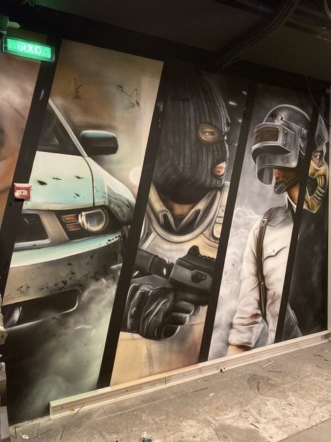 Печать и оформление интерьеров для PlayStation-зон, Gme залов