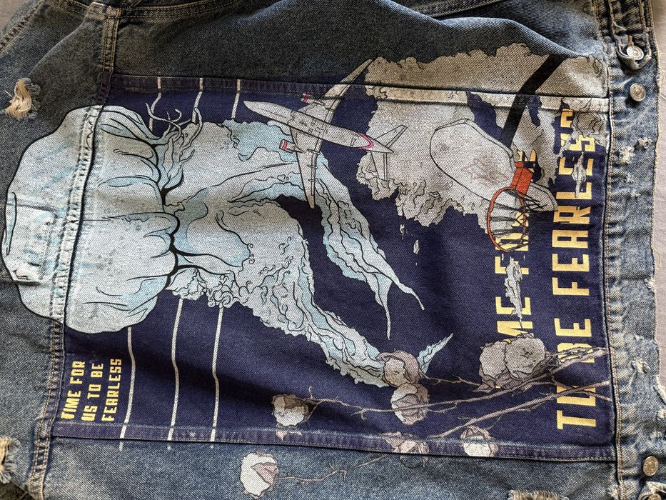 Geaca blugi Zara marimea M L print originala