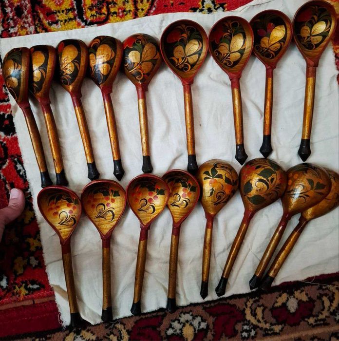 Ложки деревянные старинные Хохлома